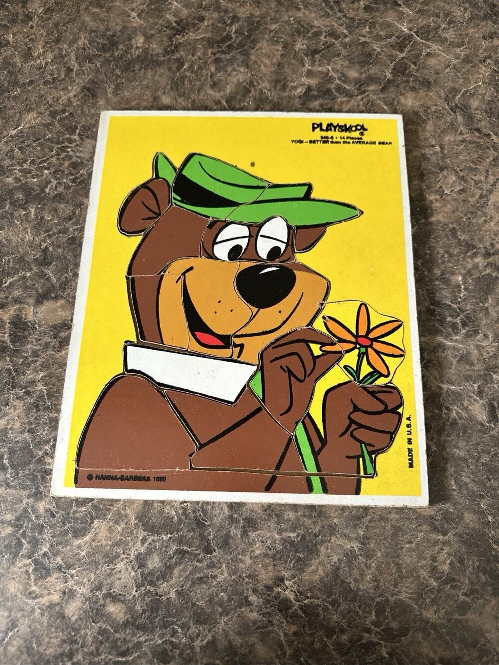 Playskool Wooden Puzzle 1980 YOGI Better Than the Average Bear 340-6 14 Pcs VTG